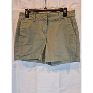 Nautica Womens Olive Green Stretch Cotton Chino Shorts Size 4 Mid Rise Casual